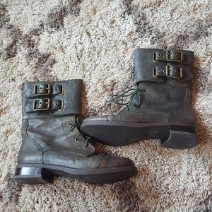 Lucky Brand leather moto ankle boots